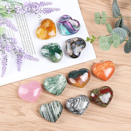 Miniatura 6 de Artistone Piedra de glaucofano de 2 pulgadas, cristales curativos de corazón, piedras de corazón pulidas de bolsillo, piedras preciosas de amor,