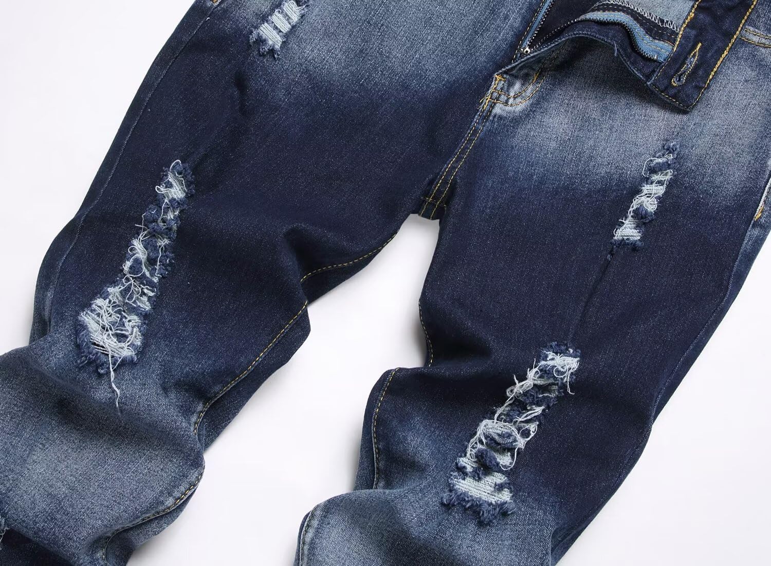 Men's Ripped Skinny Slim Fit Stretch Distressed Destroyed Jeans Denim Pants - Image 2