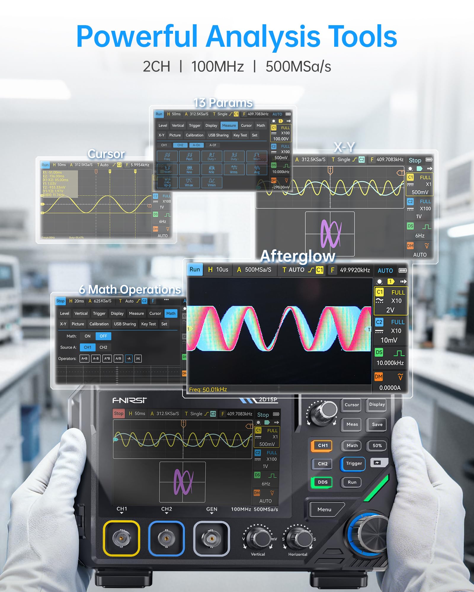 FNIRSI 2D15P: 3-in-1 Oscilloscope, Multimeter & Signal Generator -3
