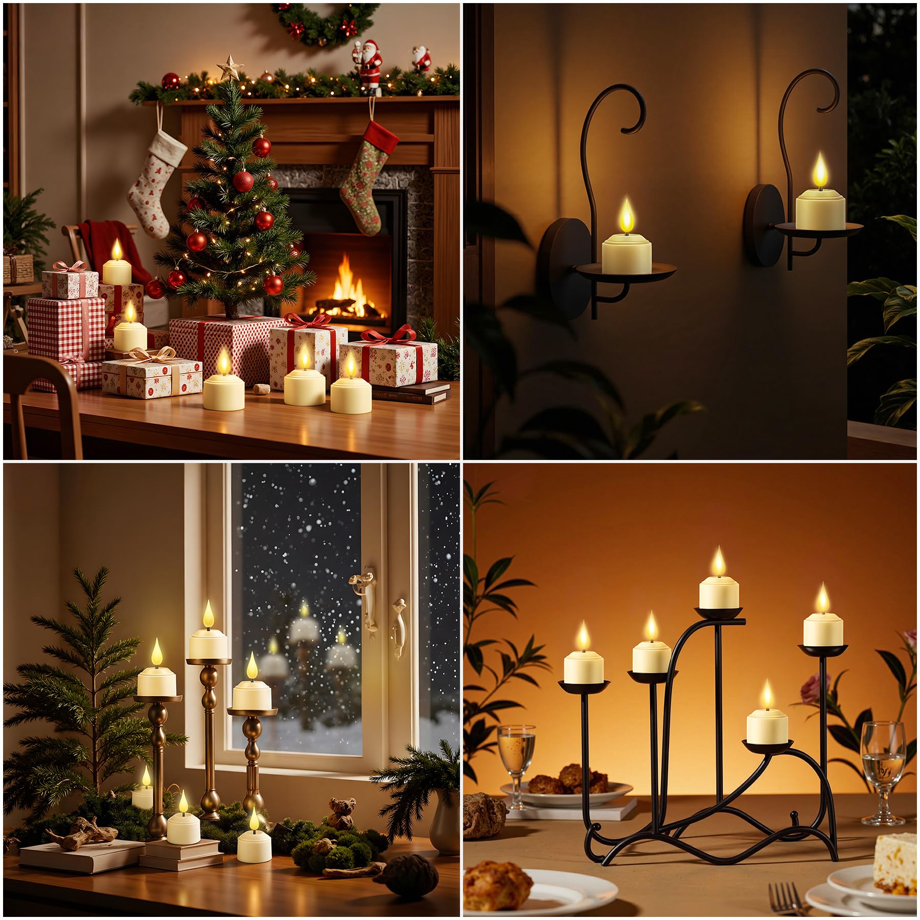 Broyal 12 Pezzi Candele LED Ricaricabili Tea Light con Telecomando,Candele a Led Piccole,Candele Senza Fiamma Per Halloween Natale Decorazioni Casa
