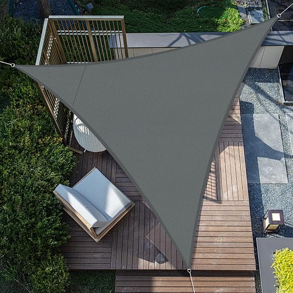 SUNNY GUARD Sun Shade Sail Triangle 4x4x4m Waterproof UV Block for Garden Outdoor Patio - Anthracite - 1