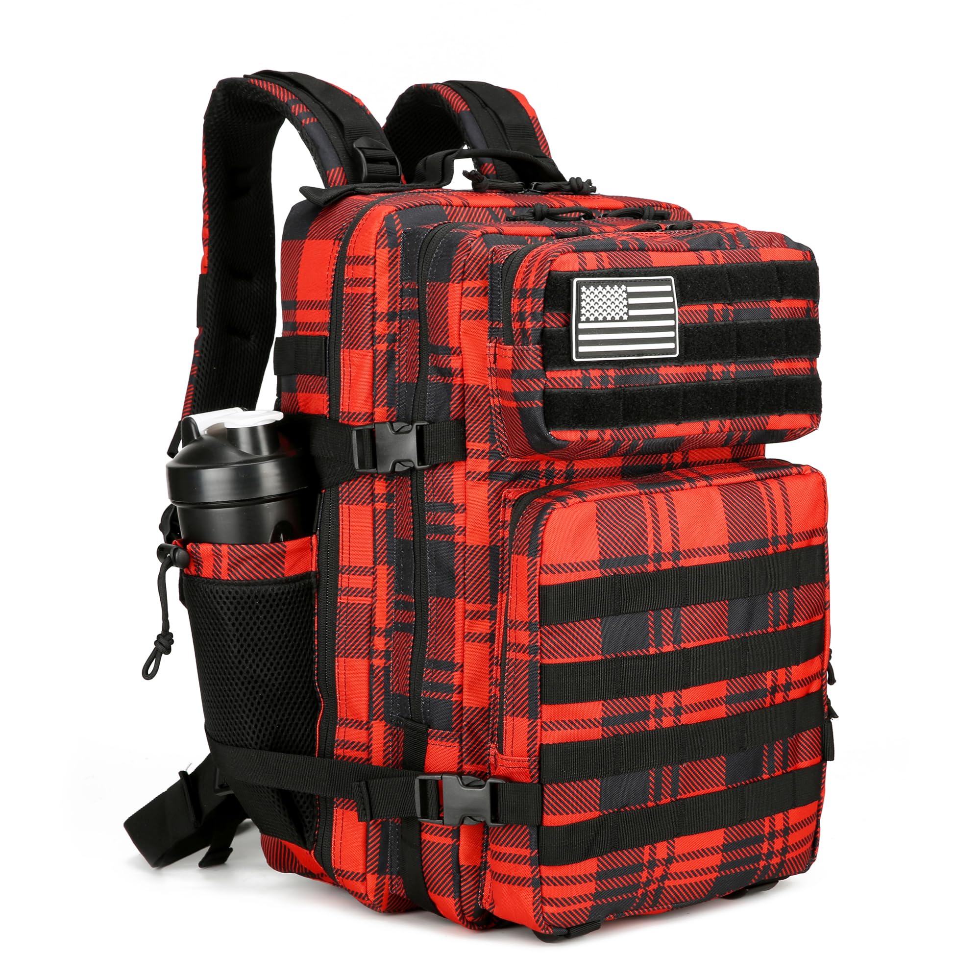 Lovelinks21 45L Tactical Assault Backpack 3 day assault pack with Molle Waterproof backpack Rucksack for Tactical Backpacks, Red Box, L, Sport