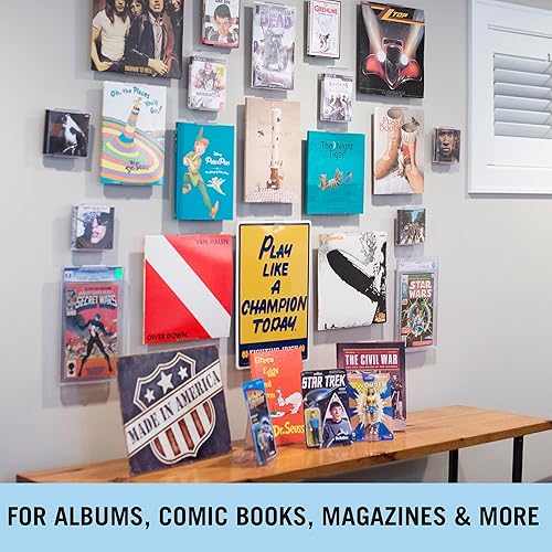 Miniatura 7 de Album-Mount marco para discos de vinilo, soporte de pared y estante, invisible y ajustable