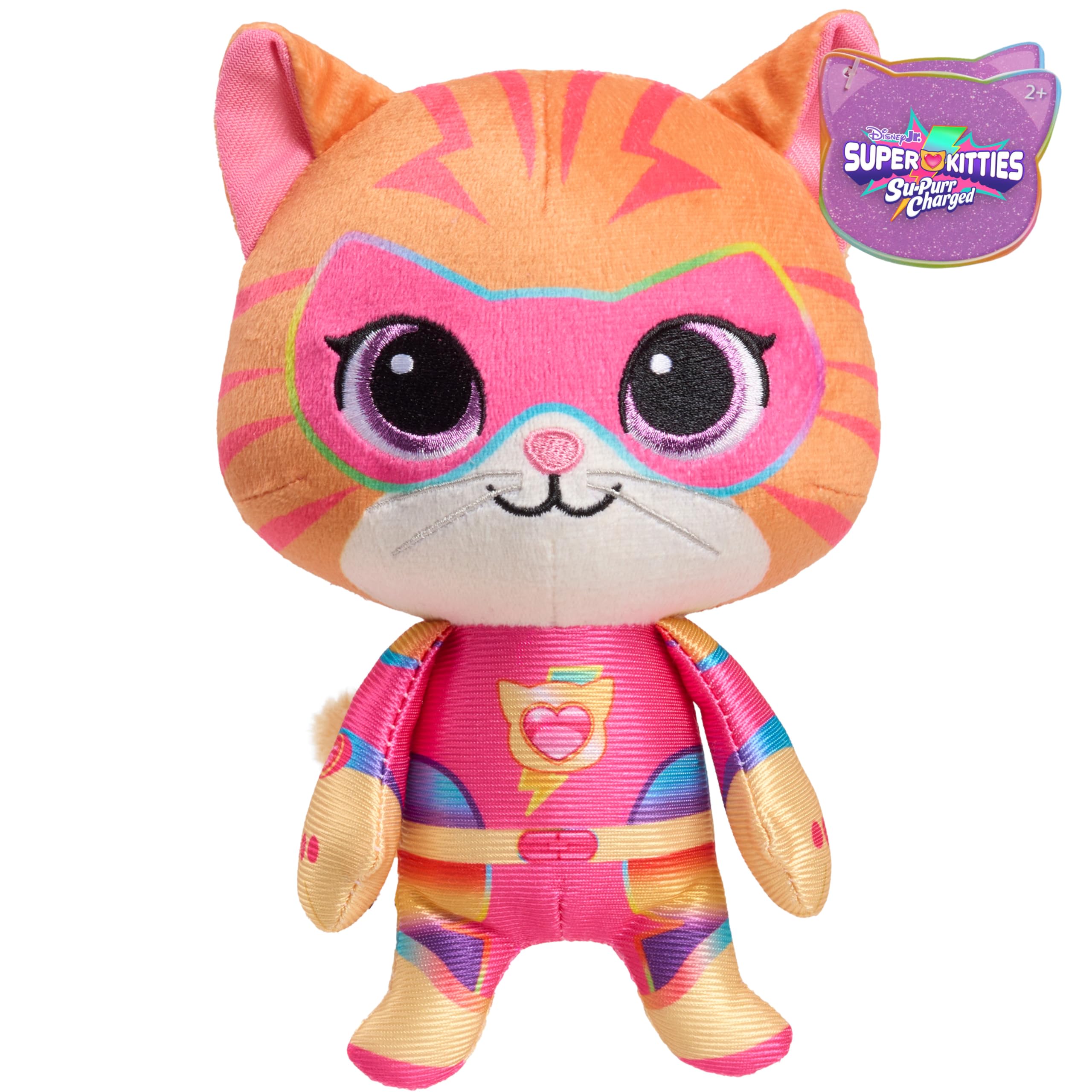 Just Play Disney Junior SuperKitties Su-Purr Charged - Peluche Ginny, 17,8 cm, per bambini dai 2 anni in su