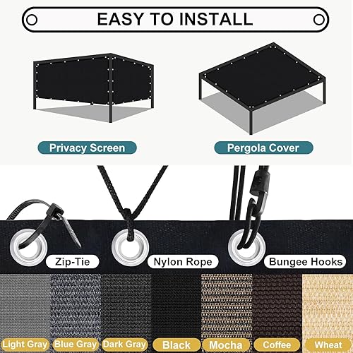 Miniatura 7 de Shade&Beyond - Tela de sombra con 90% de protección solar y ojales, toldo para pérgola, protector solar de lona de malla para patio, exteriores,