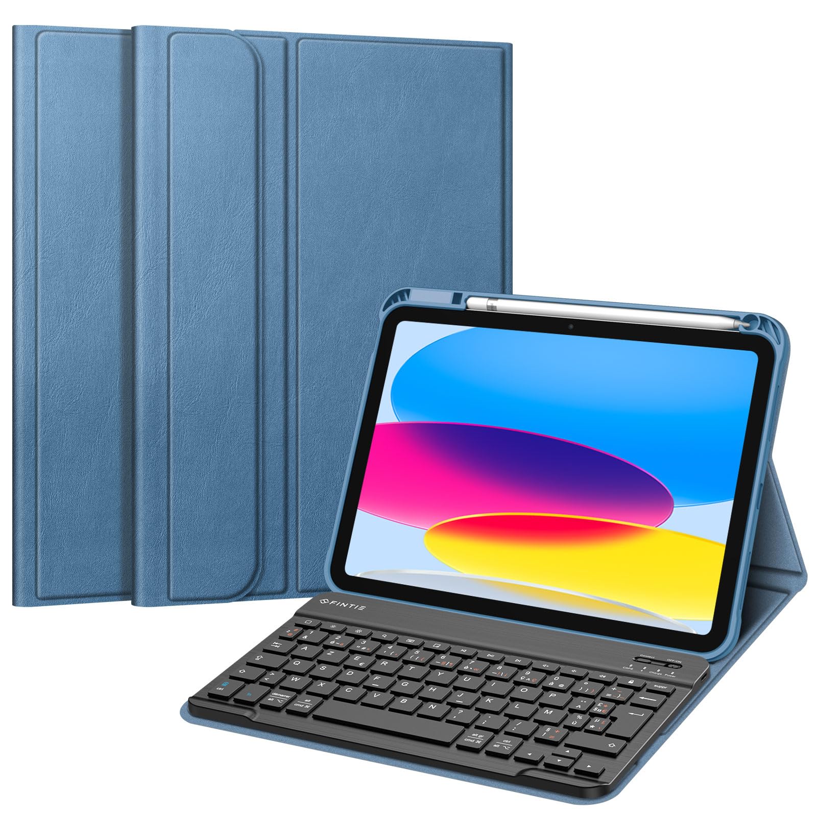 Coque Clavier Bluetooth AZERTY Pour IPad 10e/11e Génération - Clavier Détachable, Protection Complète, Porte-stylet