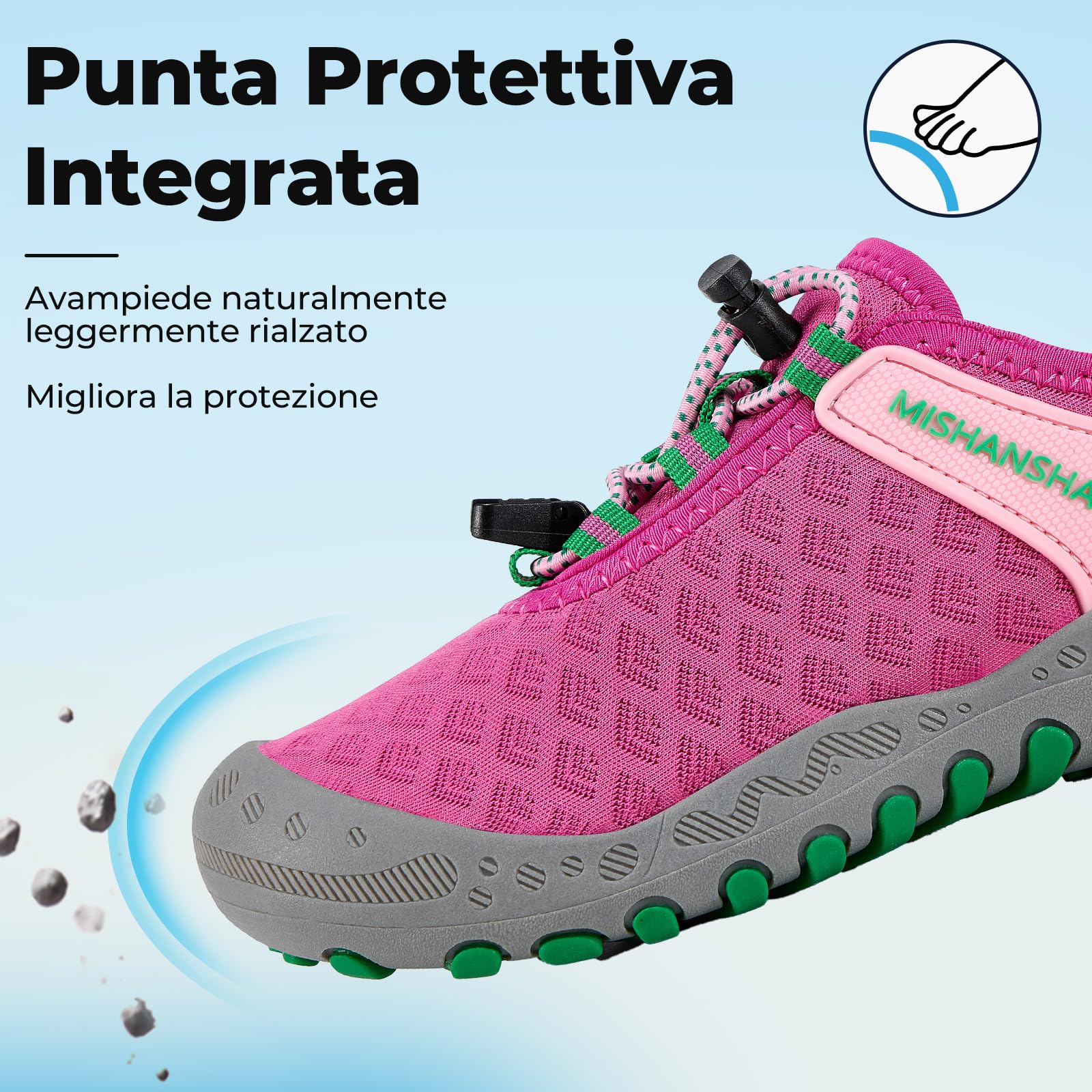 Mishansha Scarpe Bambini Sportive Leggere e Traspiranti, Sneakers Outdoor Antiscivolo per Trekking Leggero Taglie 24-38