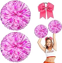 Nuyoah Cheerleader Pompoms Cheerleading Pack of 2 Cheerlead Pompoms Cheerleading Pong Pongs Cheerleader Pom Poms Cheerleading Metal Foil for Sports Competition Carnival Parties