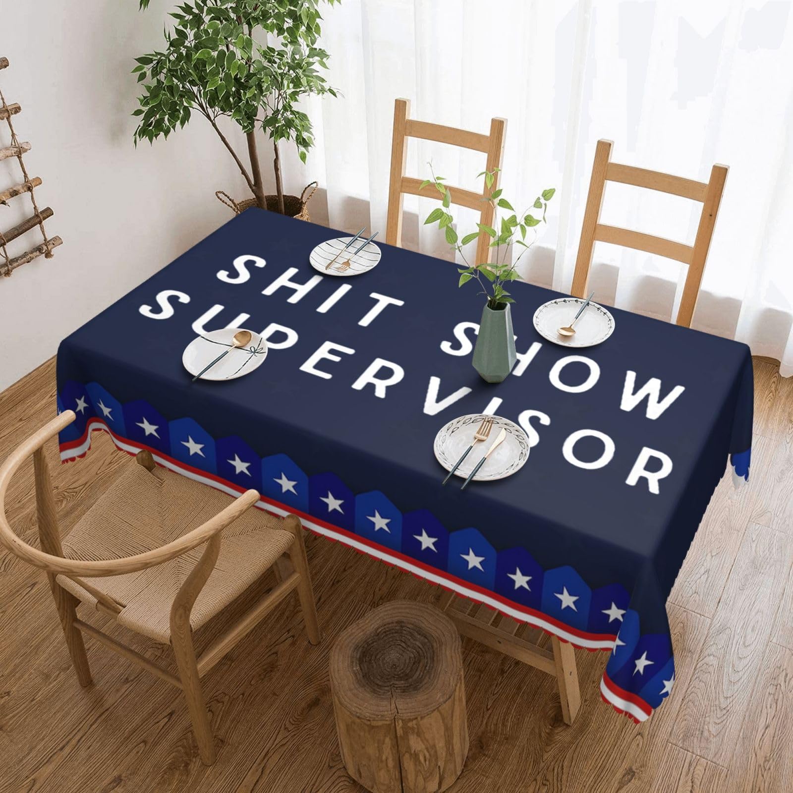 SMAZDFXX Shit Show Supervisor Cool 54 x 72in Table Cloth,Polyester Rectangle Tablecloth for Kitchen Dining
