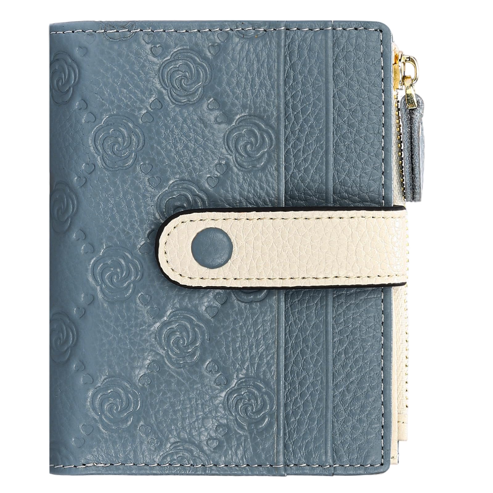 FALAN MULE Small Wallets for Women RFID Blocking Slim Bifold Leather Womens Wallet with Zipper Coin Purse