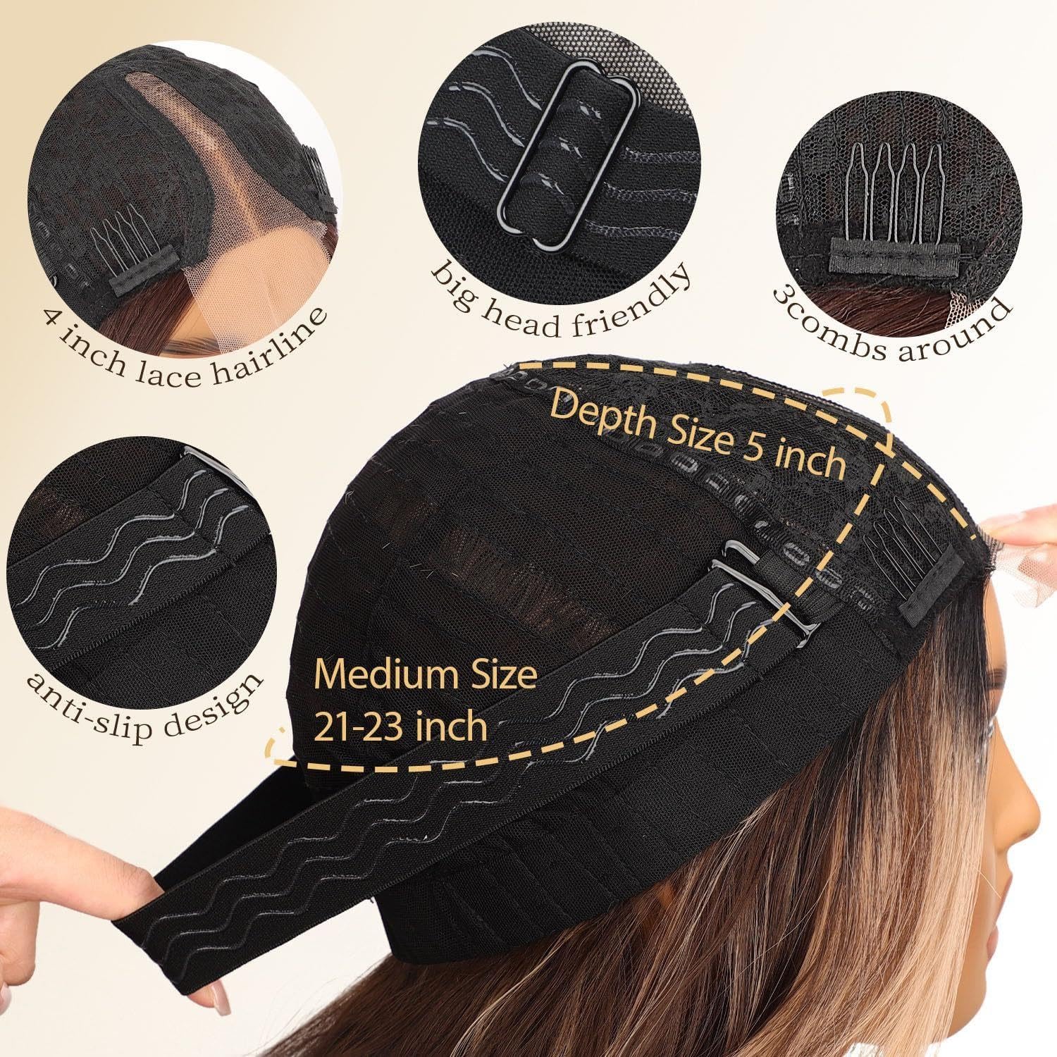 Riccioli parrucche copricapo Estensioni capelli con clip for donne