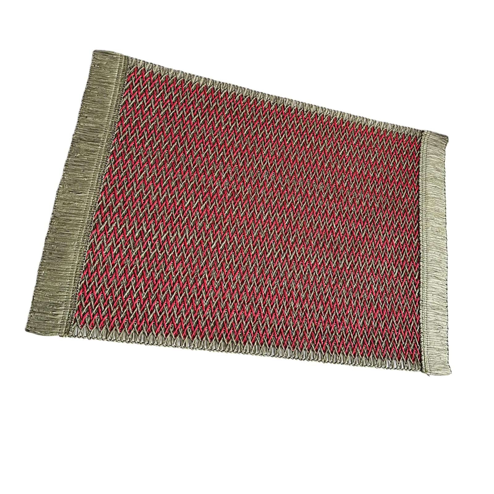 Tsophreniq Portable Portable Paper Rope Woven Decorative Placemat with Striped Pattern for Outdoor Picnics and Indoor Use