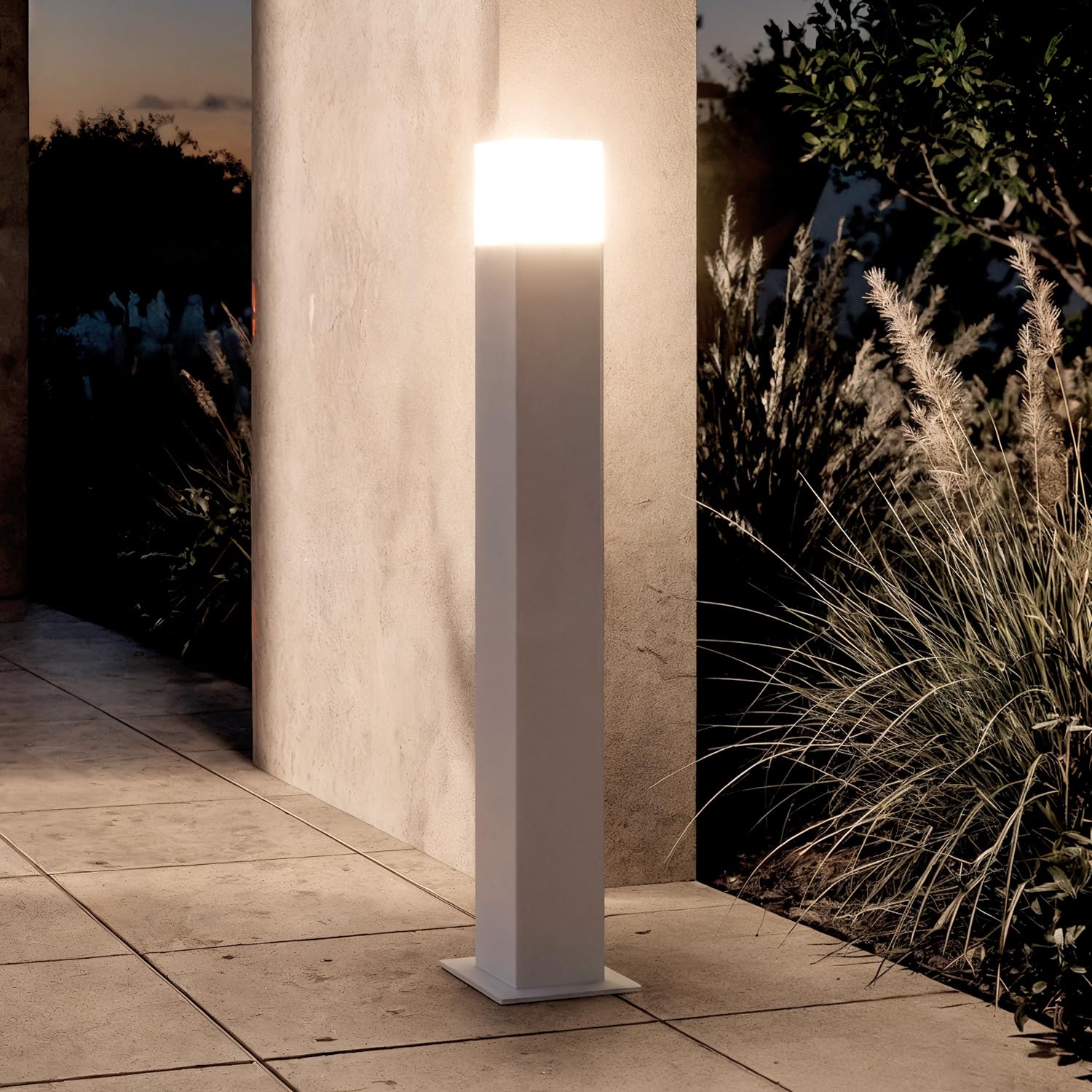 LEDKIA Baliza Exterior Superficie Pie 74cm Augusta Blanca Blanco