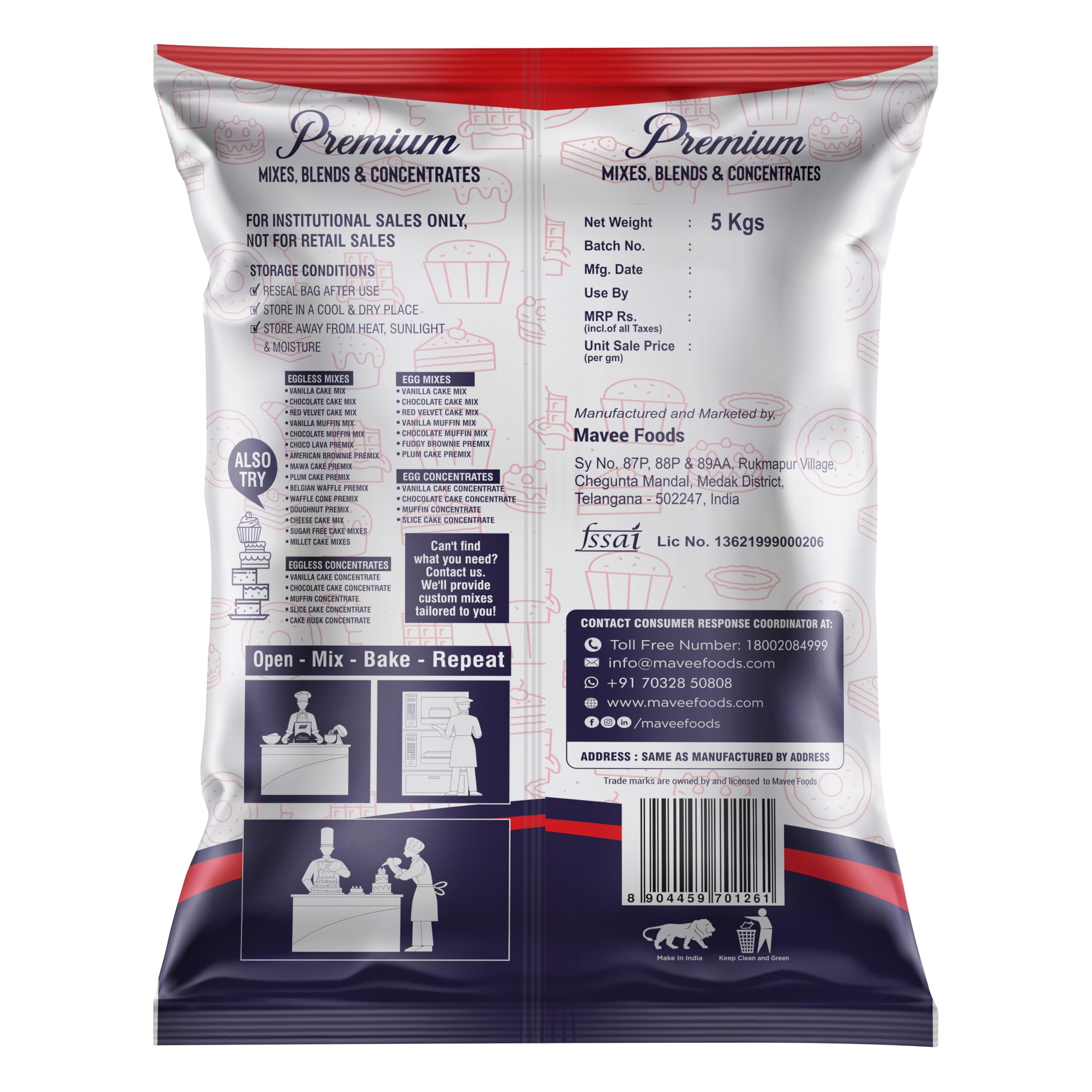 Supreme - Vanilla Cake Mix Egg | Premium Baking solutions | Instant Cake Premix Powder | 5Kg - Image 3 thumbnail