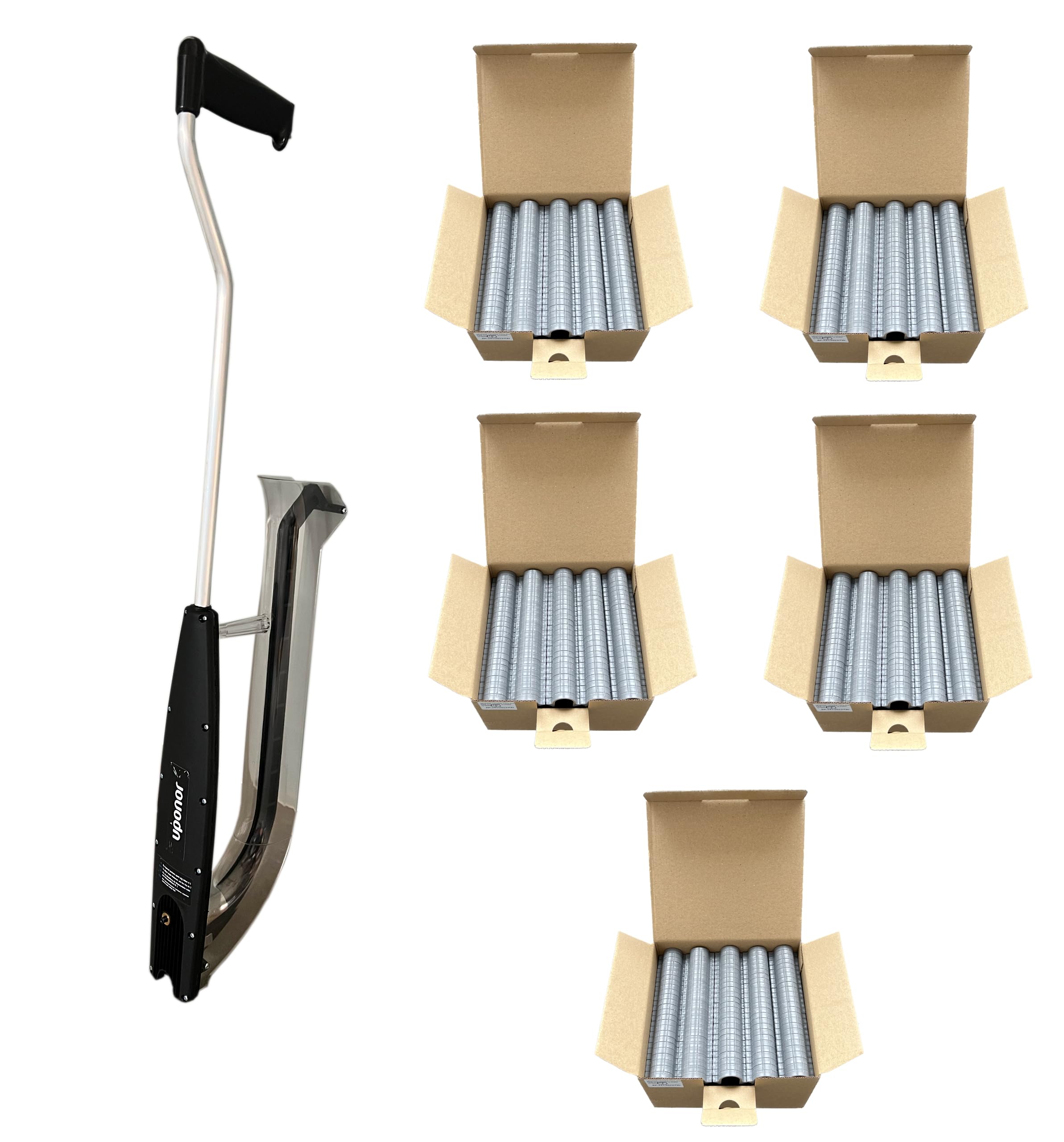 UPONOR Grapadora para calefacción por suelo radiante, 1250 unidades, 14-20 mm, tubo de calefacción por suelo radiante, soporte de tubos, agujas para tuberías, clips