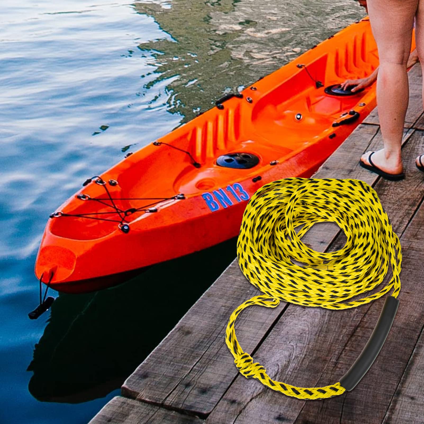 UPKOCH Corde de Remorquage Robuste pour Kayak et Bateaux Corde de Towing et Élastique pour Activités Nautiques avec Durabilité Exceptionnelle