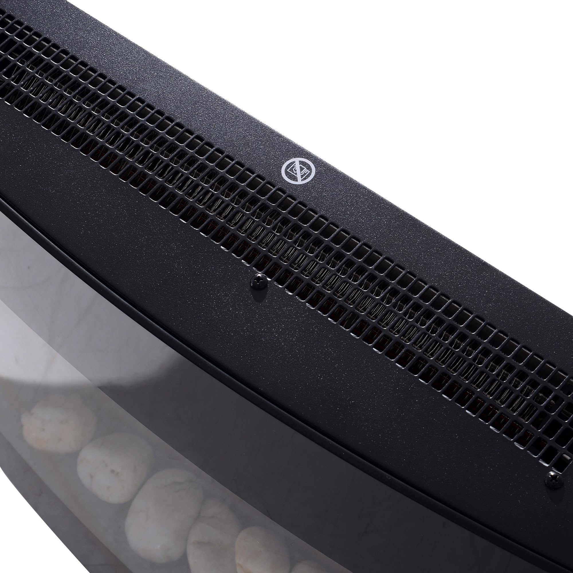 HOMCOM Caminetto Elettrico da Parete con Effetto Fiamma Colorato e Telecomando, Camino Elettrico 1800W con Temperatura Regolabili, Termostato, Timer e Protezione da Surriscaldamento, Nero