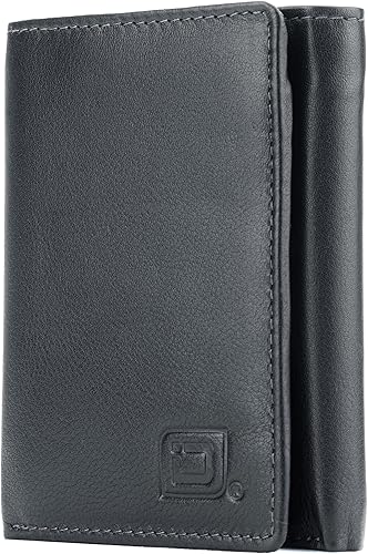 Miniatura 9 de Billetera triple de 8 compartimientos bloqueadora de RFID con espacio para identificación - Cuero auténtico - Billeteras bloqueadoras de RFID para