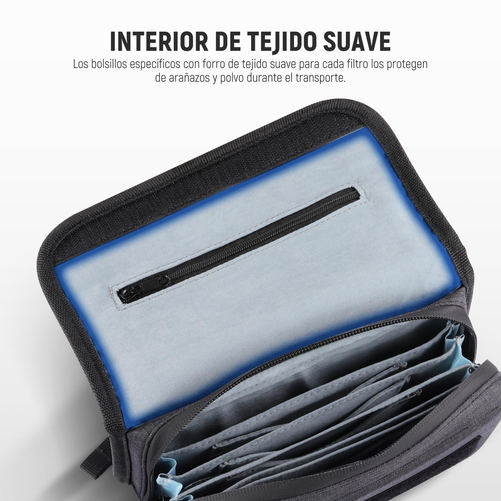 NEEWER Estuche para Filtros Lente Cámara con Carcasa Dura Resistente al Agua, 6 Bolsillos Suaves, Correa de Hombro, Bolsa para Filtros de Fotografía para Filtros Cuadrados 4''x 4'', 4''x 5.65'',PB025