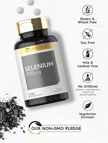 Miniatura 4 de Carlyle Suplemento de selenio 200mcg | 270 cápsulas de tabletas | Mineral traza esencial | Vegetariano, sin OMG, sin gluten