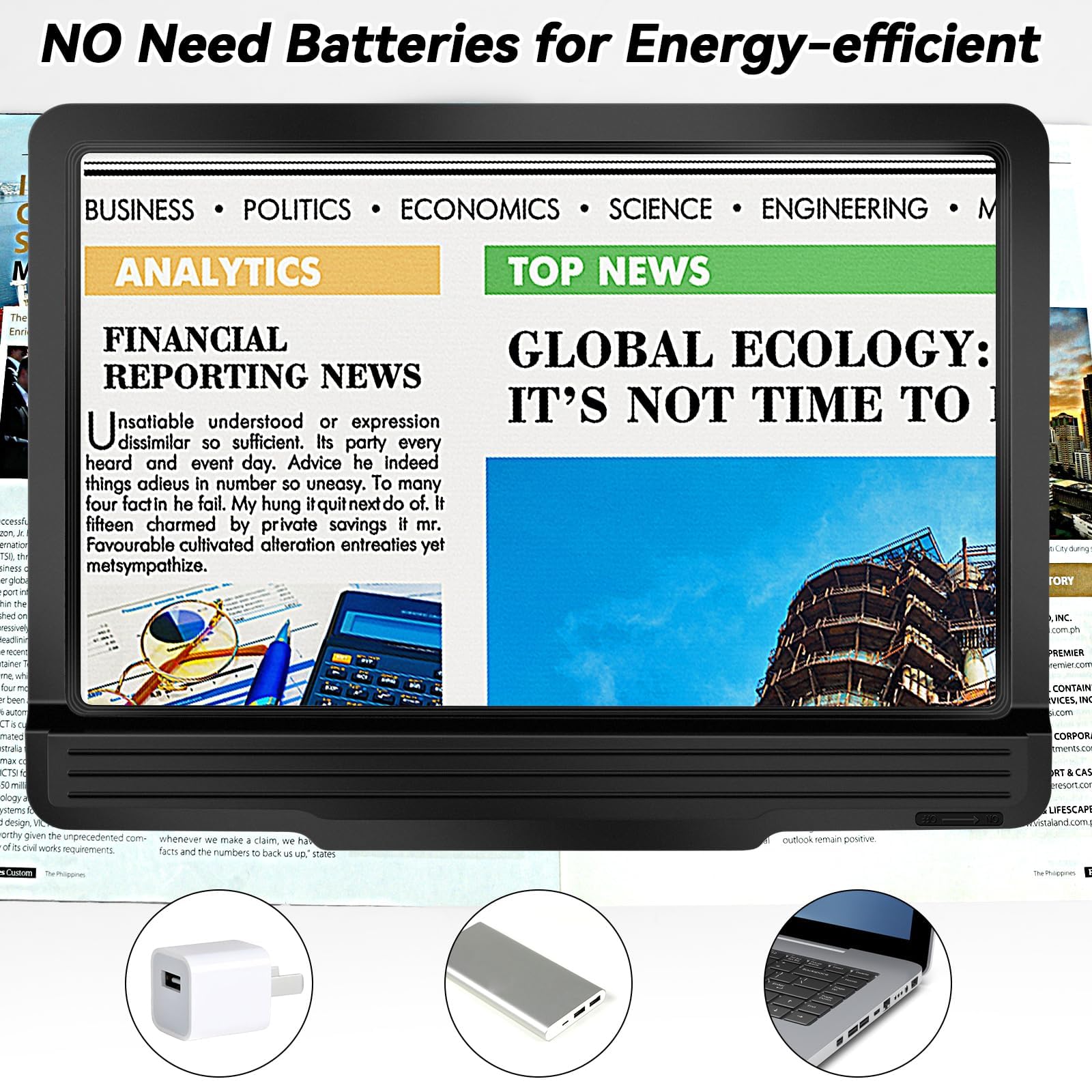 Lente D'Ingrandimento Ricaricabile 5X Con LED - Appendi Al Collo O Appoggia, 43 Luci Per Leggere E Lavorare Senza Fatica - Foto 9