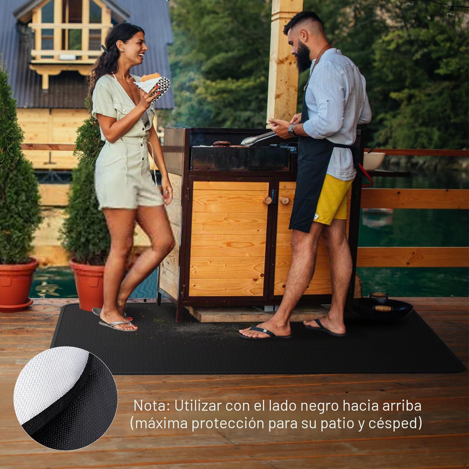 Base ignífuga | Tapete protector plegable de 100 * 150 cm | Tapete protector para el suelo | Tapetes para parrilla | Tapete para el suelo | para parrillas de barbacoa, estufas, suelos, césped