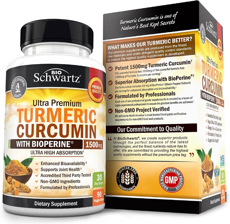 Turmeric Curcumin with Black Pepper Extract 1500mg - Turmeric Supplement image 6