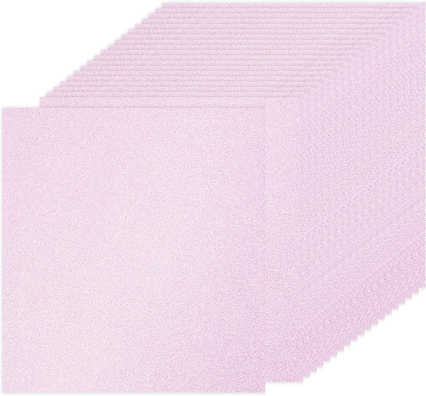 PATIKIL 40Sheets Light Pink Glitter Cardstock Paper, 12 x 12 in 250gsm Square Premium Sparkly Paper Craft Cardstock Paper for Scrapbook Card Making DIY Art Projects Wedding Party
