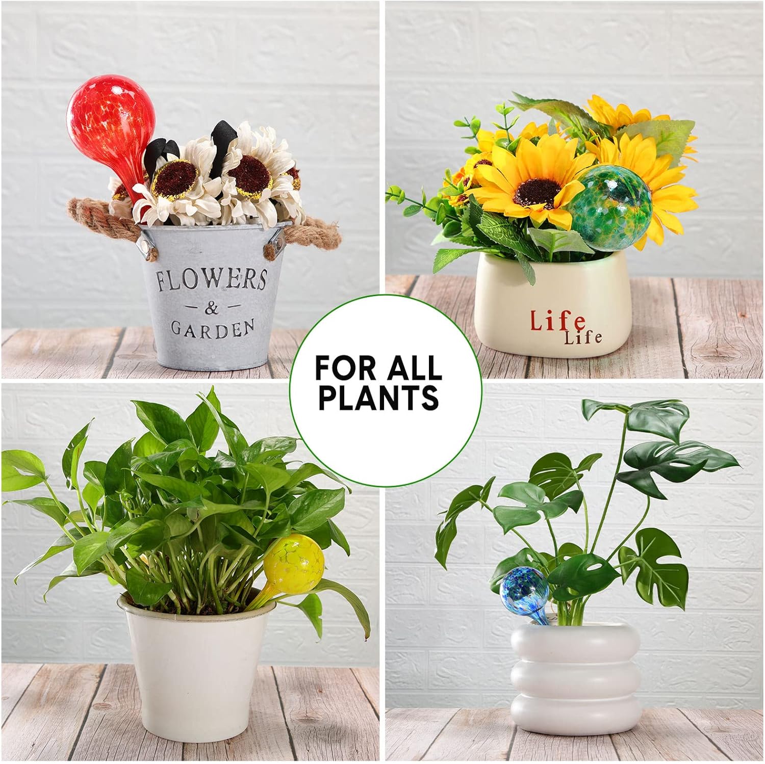 16 Pcs Plant Watering Devices 150ml Small Self Watering Globes for Indoor and Outdoor Planter Insert Multicolored Automatic Glass Watering Globes for Plants Everyday Use, 5 Day Irrigation