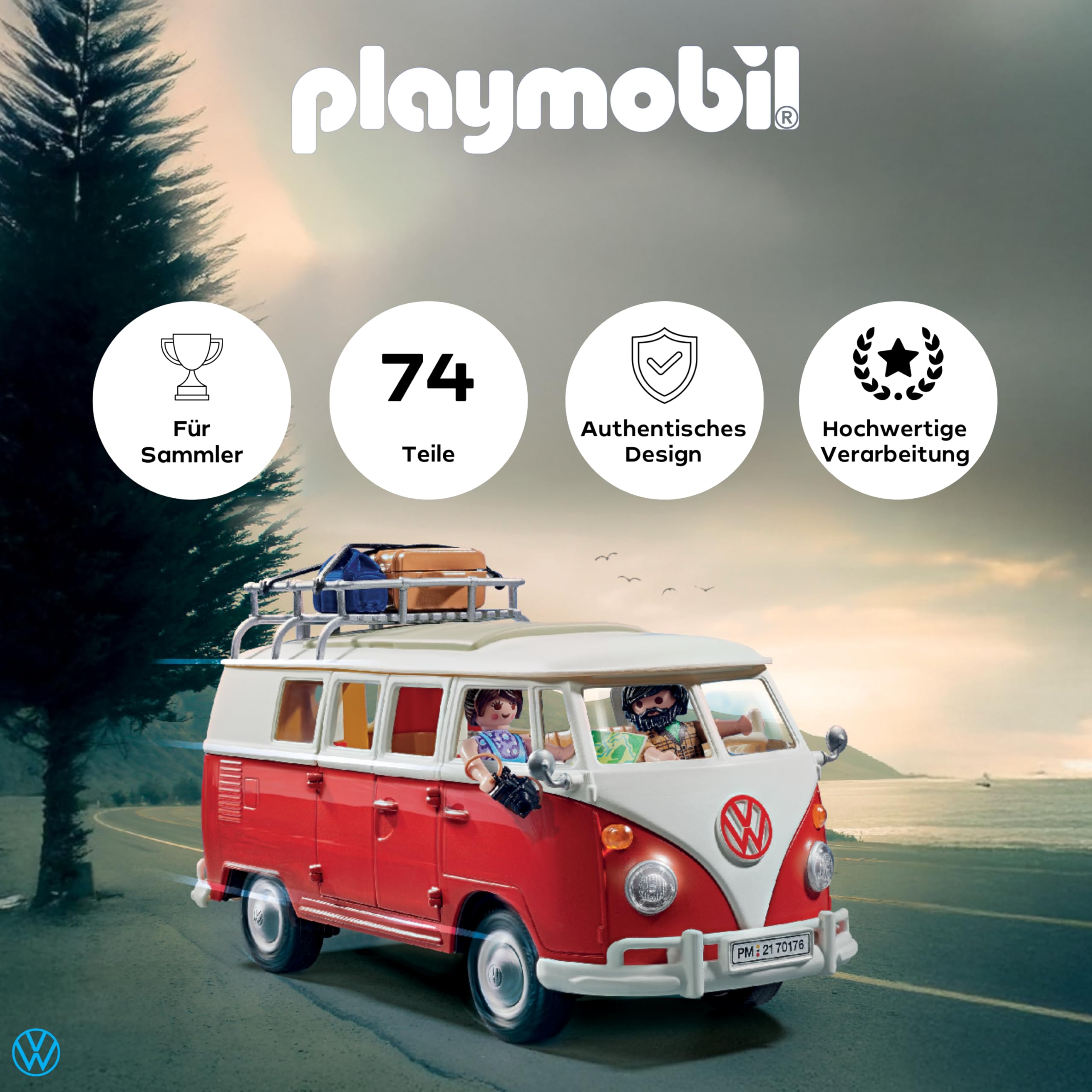 PLAYMOBIL | Volkswagen | T1 Camping Bus |Sammelauto | Für Kinder und Erwachsene | 70176