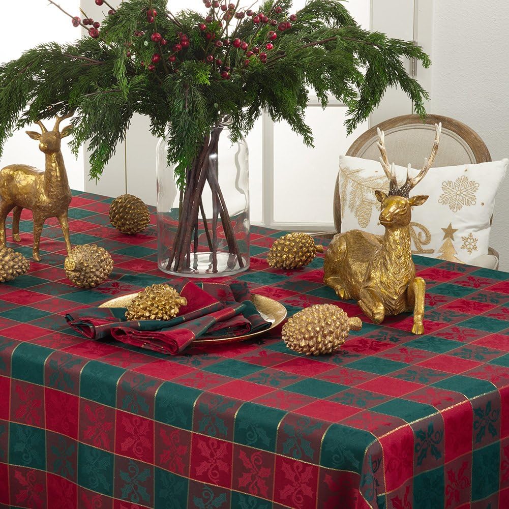 Review Occasion Gallery Red & Green Christmas Holiday Plaid Designed Printed Holly Tablecloth, 65 X 140 Rectangular Buy 1 get 1 Occasion Gallery Red & Green Christmas Holiday Plaid Designed Printed Holly Tablecloth, 65 X 140 Rectangular