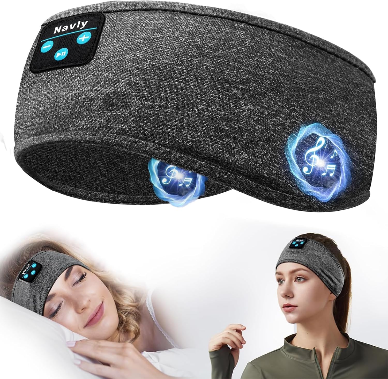 Navly Sleep Headphones, 10Hrs Sports Headband with Soft