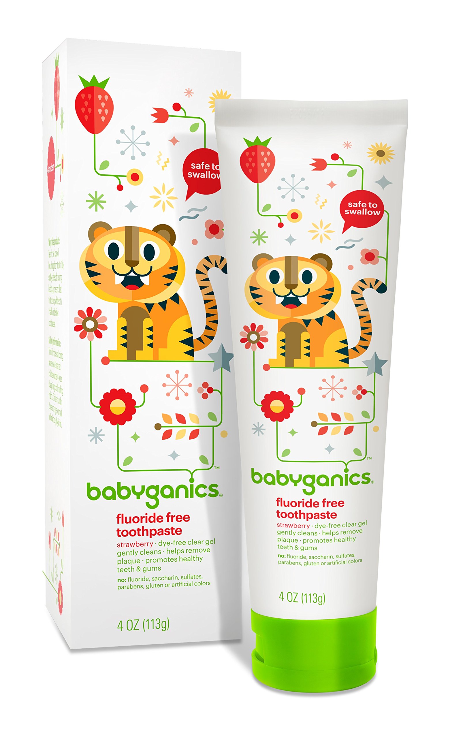 BabyGanics Say Ahh Flouride Free Toothpaste, Strawberry, 4 Ounce