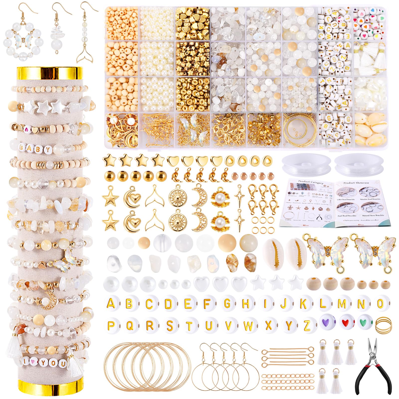 Wurosi 1929 Pcs Jewelry Making Supplies Kit, Bracelet Making Kit for Adult