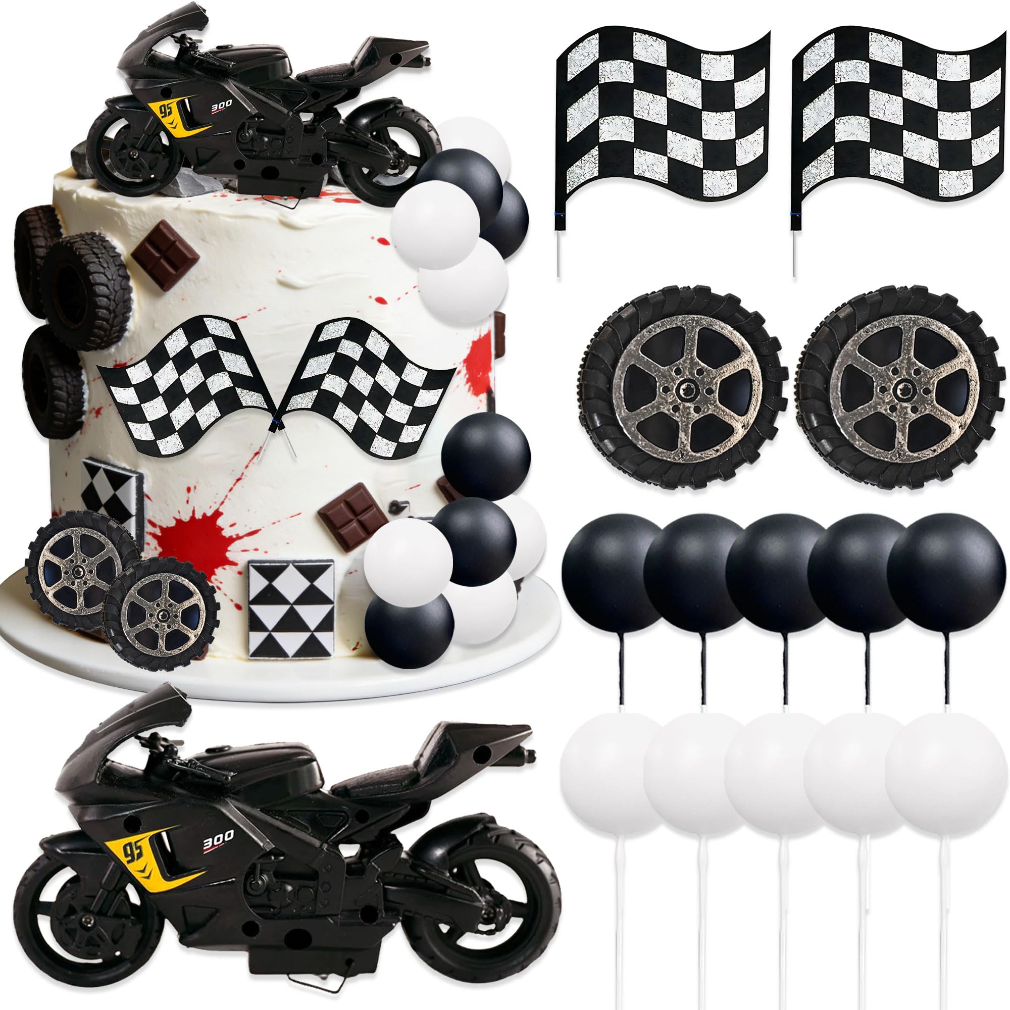 Dirt Bike Party Decorations Motorbike Cake Decoration Motorcycle Man Birthday for Dirt Bike Shower Decor