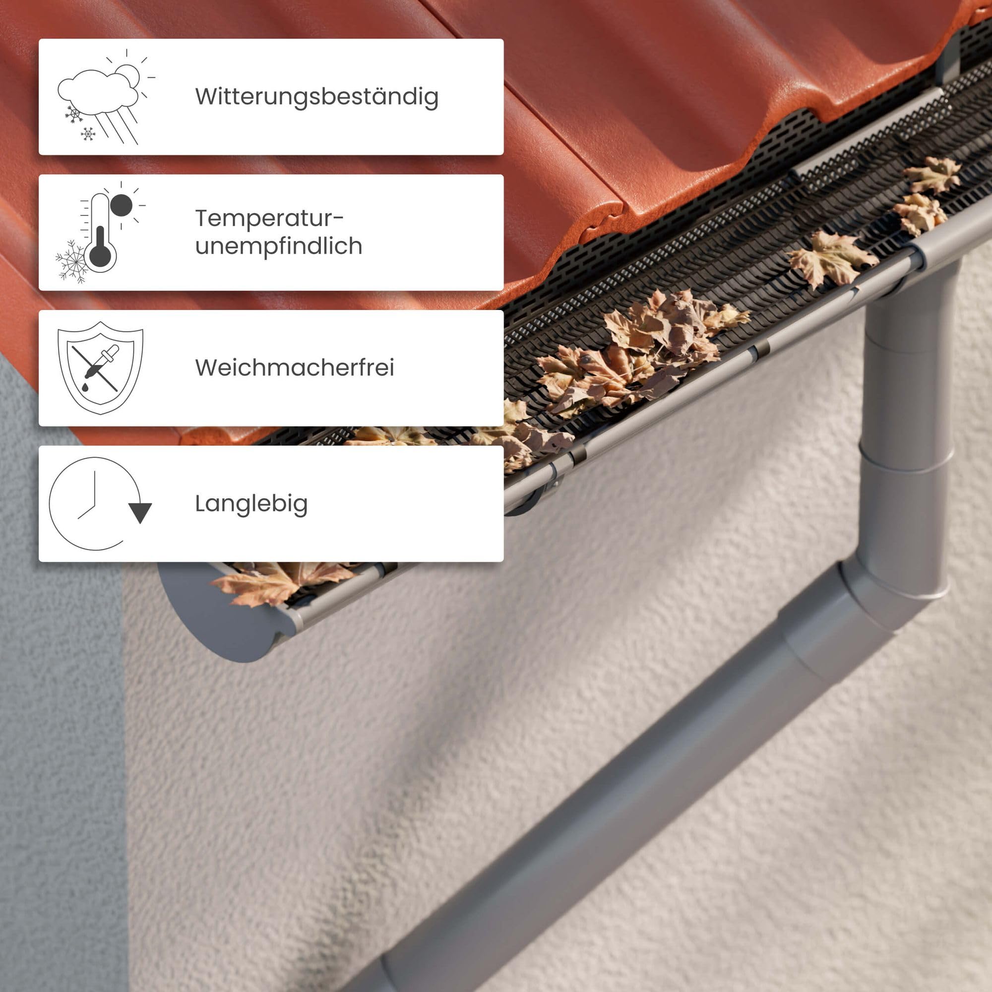 INEFA 30x Laubfangstreifen Set 100cm Schwarz NW100-150 (Ø100-160mm) Dachrinnen Laubschutz, Regenrinnen Laubschutz, Dachrinnenabdeckung, Laubschutz Dachrinne, Dachrinnenschutz, Regenrinne Laubschutz