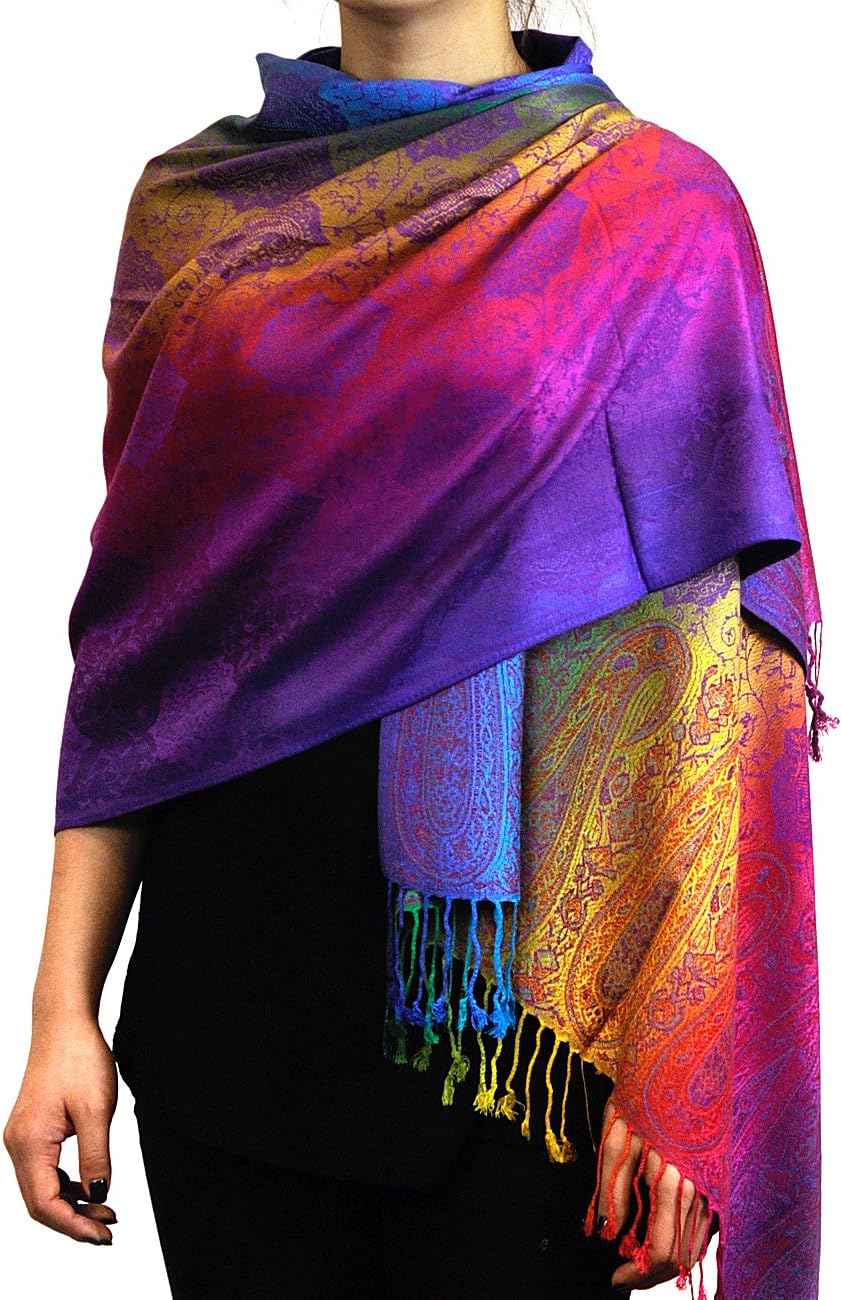 Elegant Colorful Paisley Soft Pashmina Scarf Shawl Wrap NBH1401Y