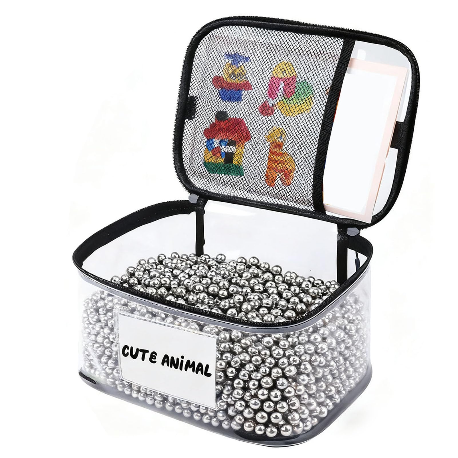 Generic Bolsas de Almacenamiento de Juguetes, Paquete de 6 Grandes Bolsas Organizadoras Transparentes a Prueba de Agua, a Prueba de Polvo, con Cremallera, para Bloques de Construcción,