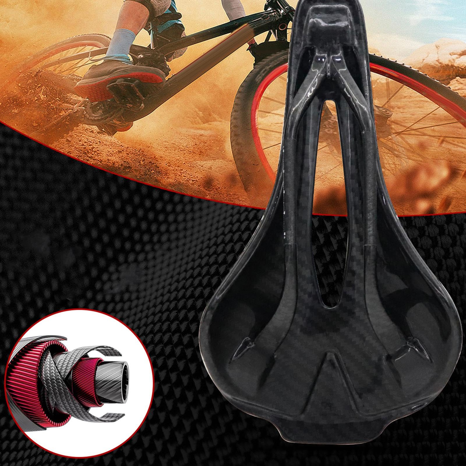 F Fityle Siège de vélo imprimé en 3D, siège de vélo, Coussin de siège Confortable Absorbant Les Chocs, Selle de vélo, Coussin de siège de vélo, pour VTT,