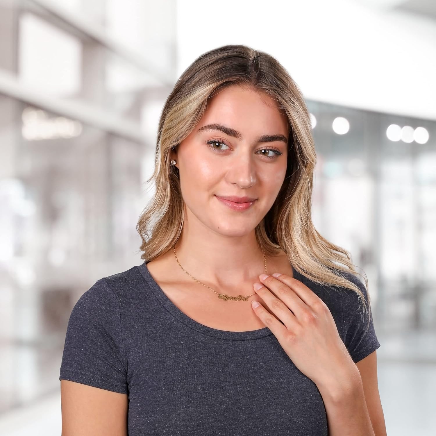 Sorority Shop Alpha Gamma Delta Necklace — Retro Font Design with 18K Gold Plating, Alpha Gamma Delta Gifts for Women - Image 6