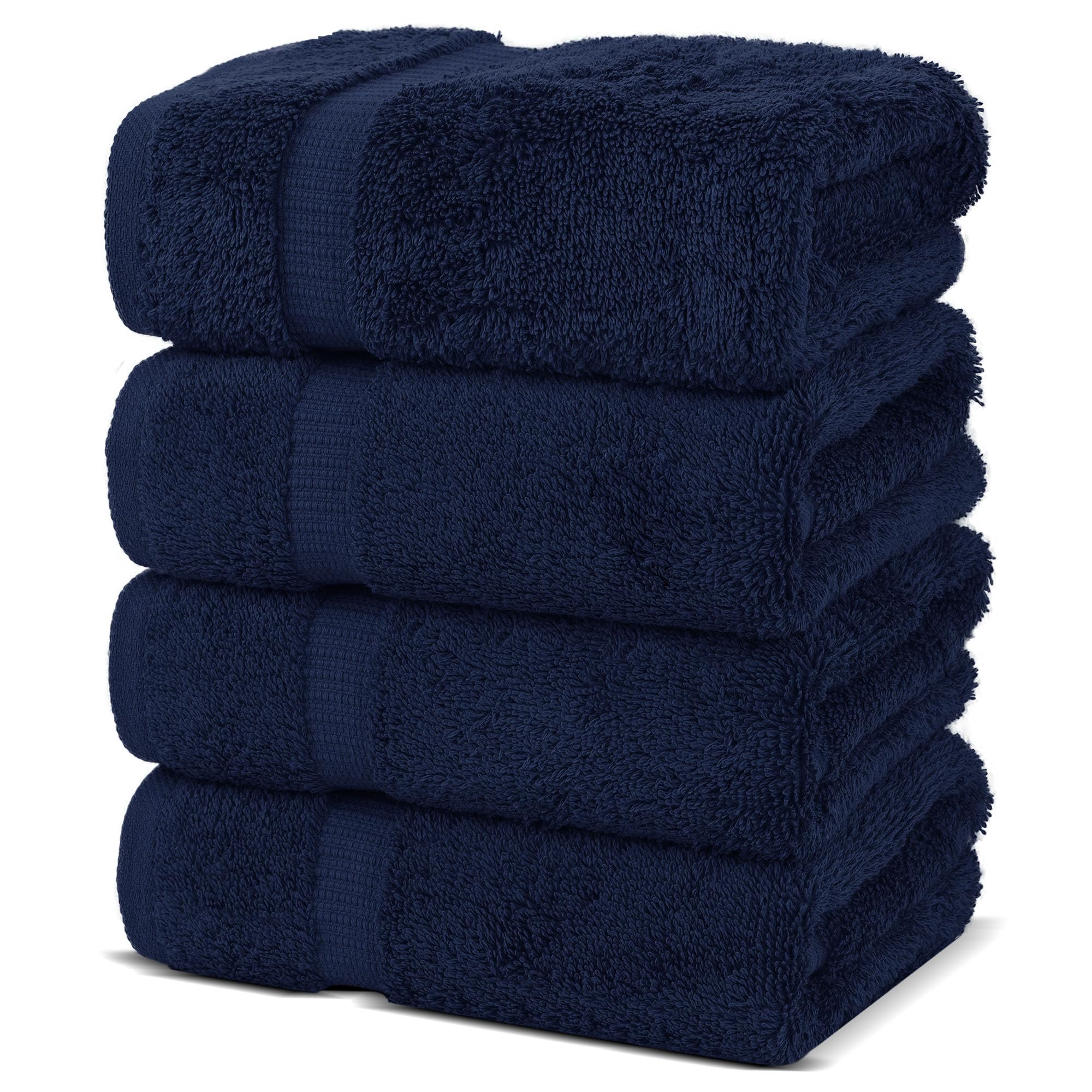 Chakir Turkish Linens Premium Cotton Absorbent Turkish Towels Hand Towel - 4 Piece Navy Blue