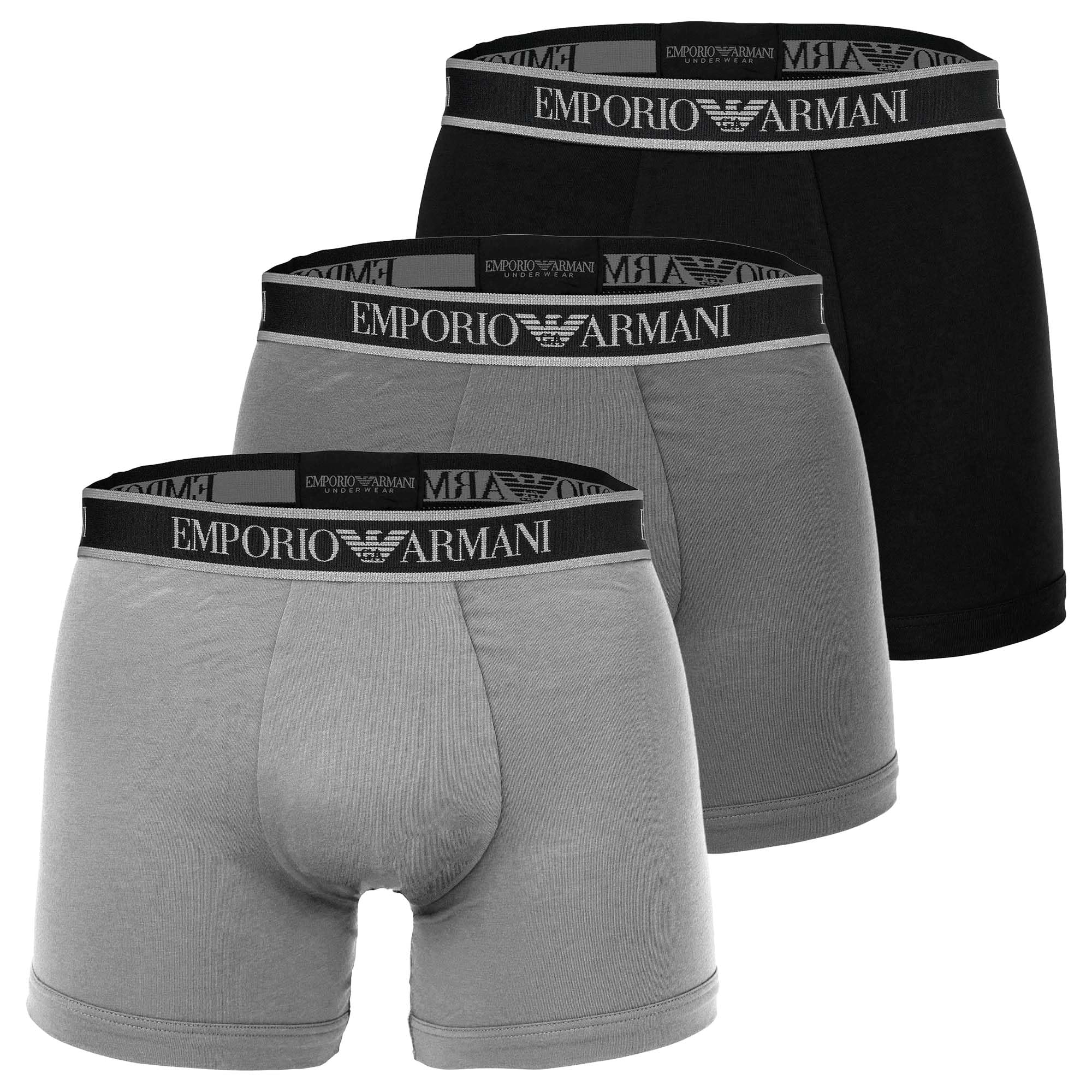 EMPORIO ARMANI Men's CORE Logoband 3-Pack Trunk Black M