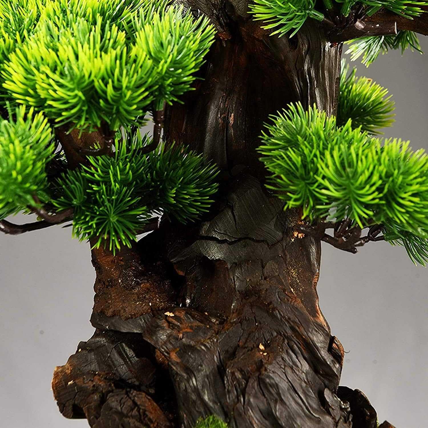 Árbol bonsái artificial, pequeña planta de pino falsa para decoración interior del hogar, ideal para sala de estar, dormitorio y oficina, diseño de simulación, fácil mantenimiento