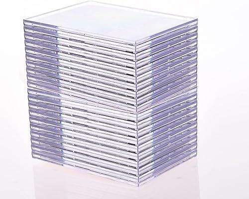 Miniatura 10 de UTCTBC 25 fundas para tarjetas de béisbol + 10 soportes de exhibición, cargadores superiores, protector de funda de acrílico duro para tarjetas de