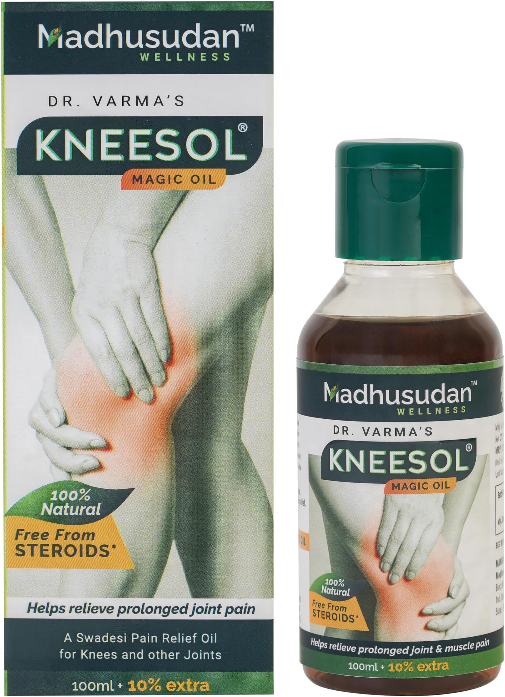 DR. VARMA'S KNEESOL MAGIC OIL -Ayurvedic Joint Pain Relief Oil Perfect for modern lifestyles | Natural relief to your Knees & Joints | Natural, No-added Steroids (Pack of 1)