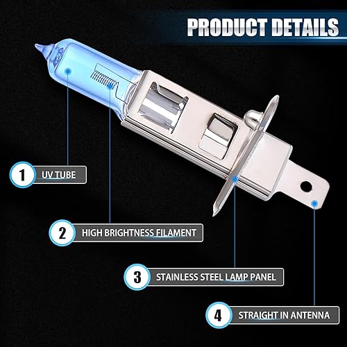 Miniatura 9 de Pack-2 Bombillas halógenas H4, bombillas de xenón para automóvil, luces de haz alto de 12 V, 10090 W, kit de repuesto de luces de automóvil,