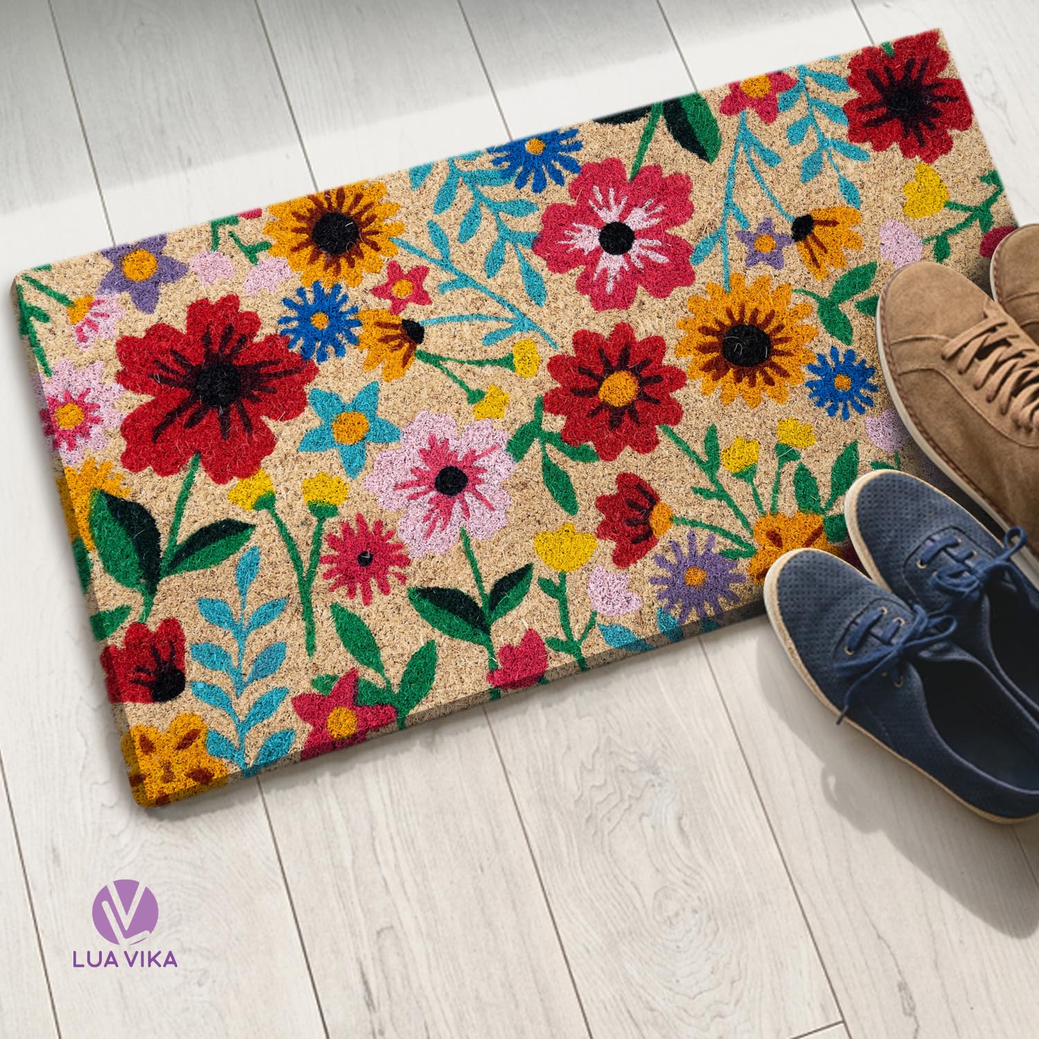 Wycieraczka wejściowa do domu Oryginał - Botaniczny - 40 x 70 cm - Dywan wejściowy do domu na zewnątrz i wewnątrz - Wycieraczka kokosowa - wytrzymała i antypoślizgowa
