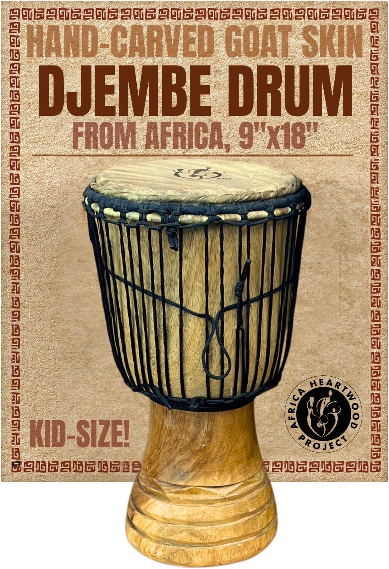 Classical Heartwood Djembe Drum 9''x18''