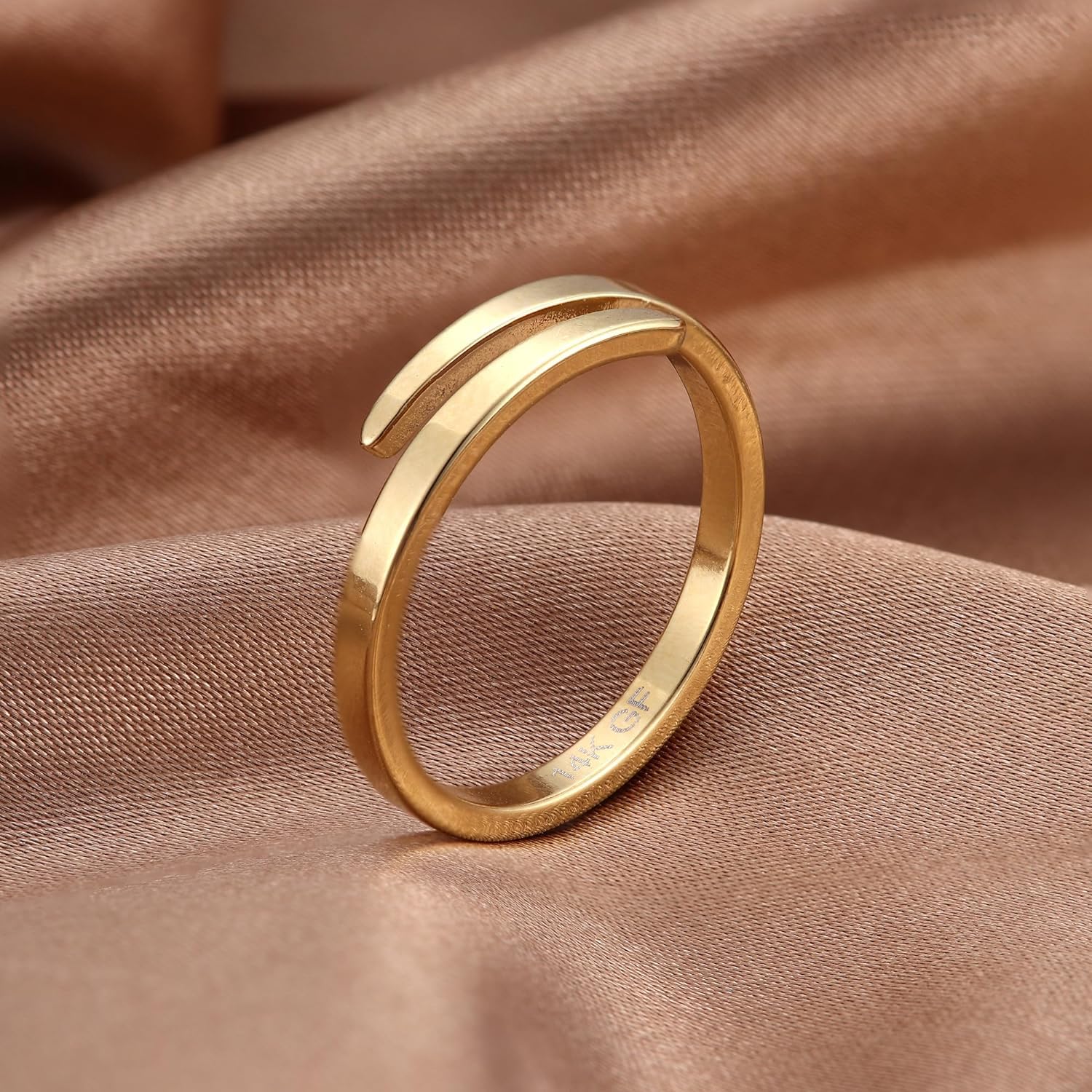 Diamday 14K złote otwarte pierścionki dla kobiet dziewcząt regulowany północ kciuk wieczność pierścionek do układania w stos drobno pozłacany minimalistyczny pierścionek otwarty skręcony