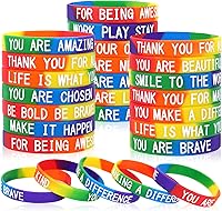 Vista 29 de JUNEBRUSHS 42 piezas de accesorios de concientización sobre el cáncer de mama, pulseras de silicona Esperanza Fe Fuerza Coraje, pulseras accesorios